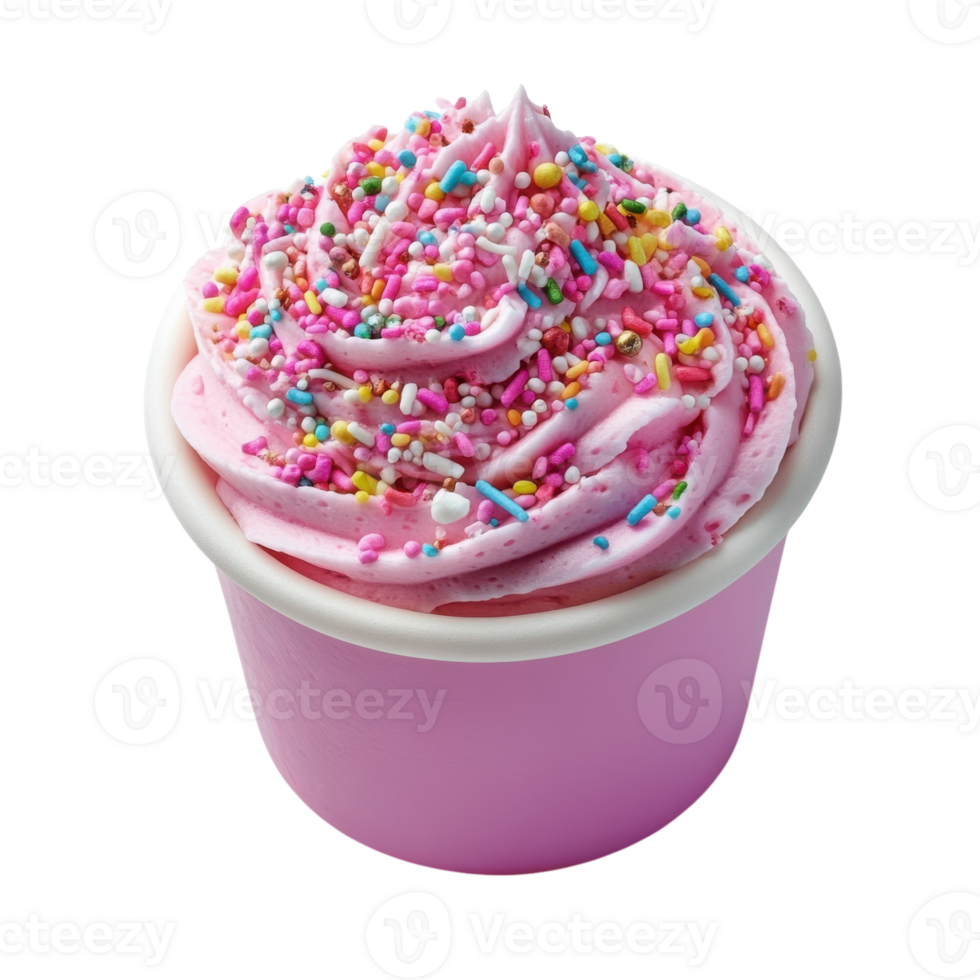Pink Sprinkles Cupcake on transparent background. png