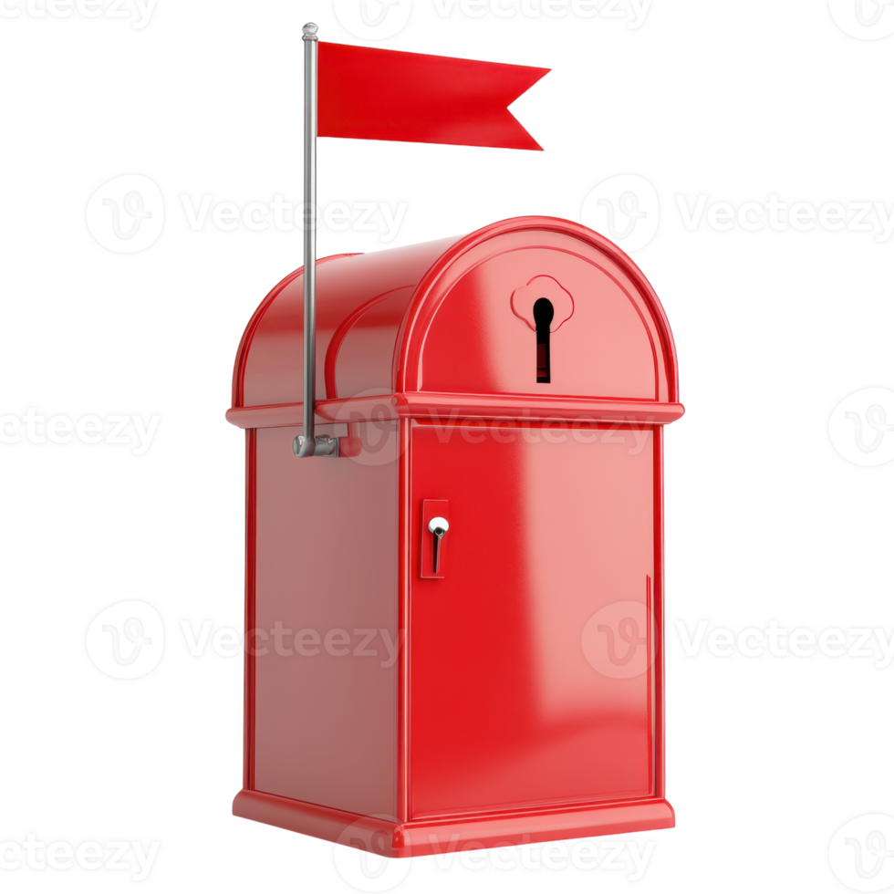 Mailbox Flag Up on transparent background. png