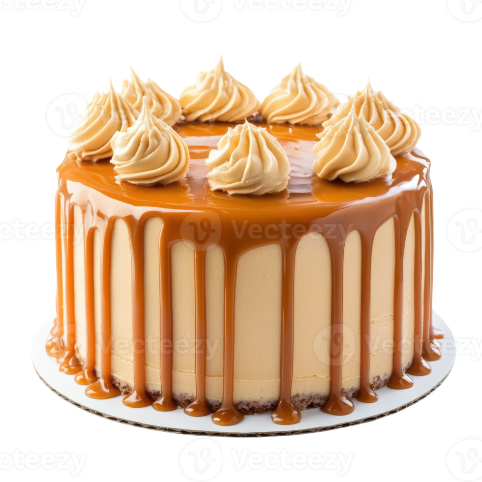 Cake Drips Caramel on transparent background. png