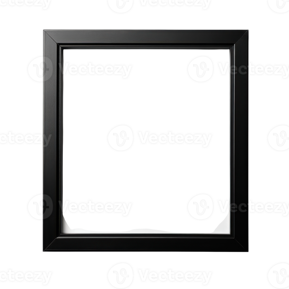 Sleek Black Frame on transparent background. png