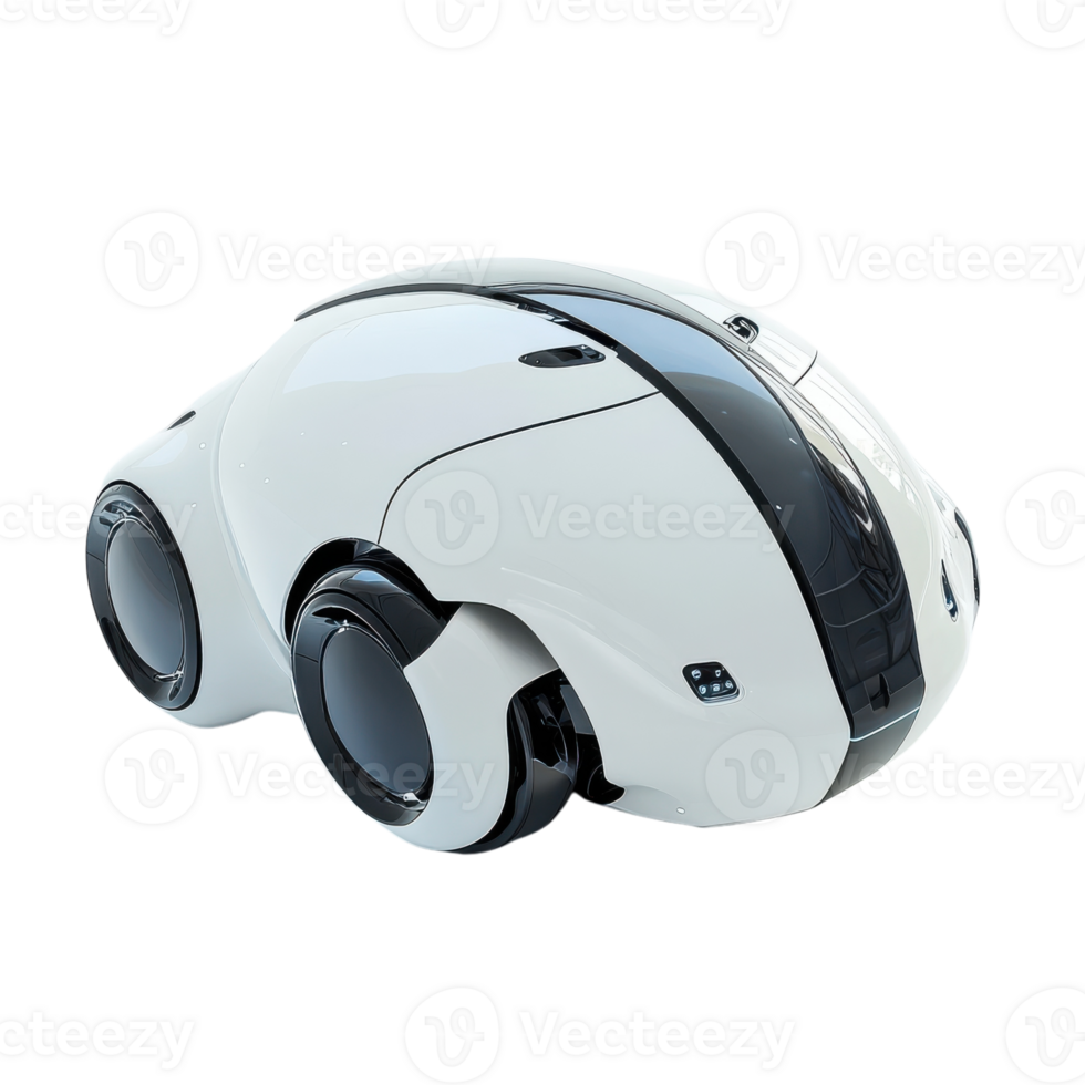 Sleek Robot Design on transparent background. png
