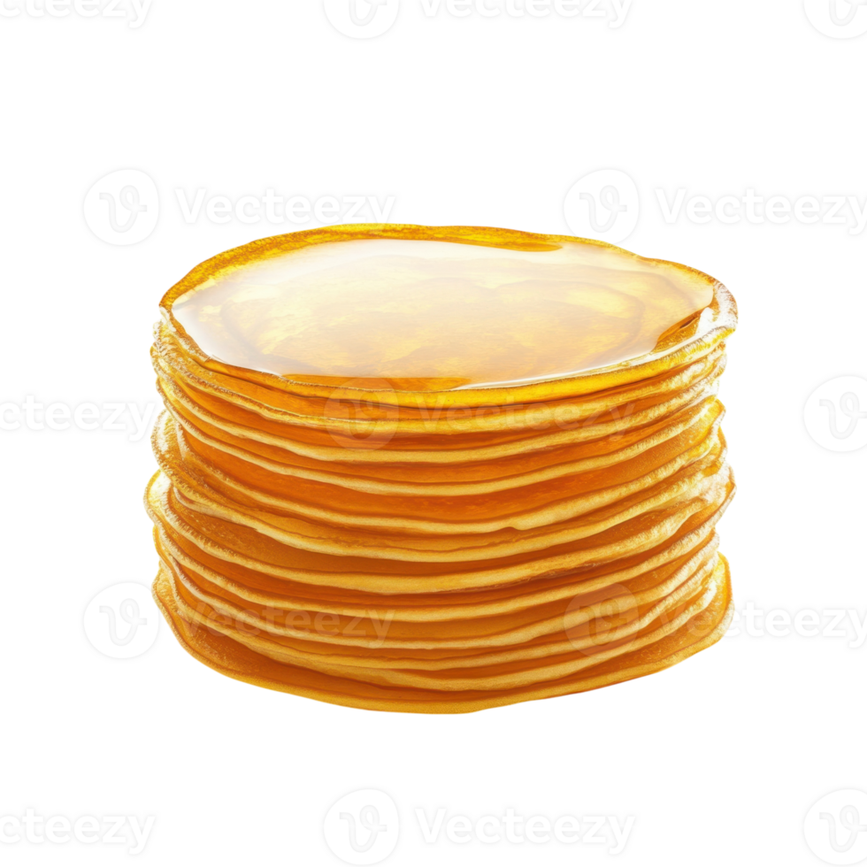 Pancake Syrup Stack on transparent background. png