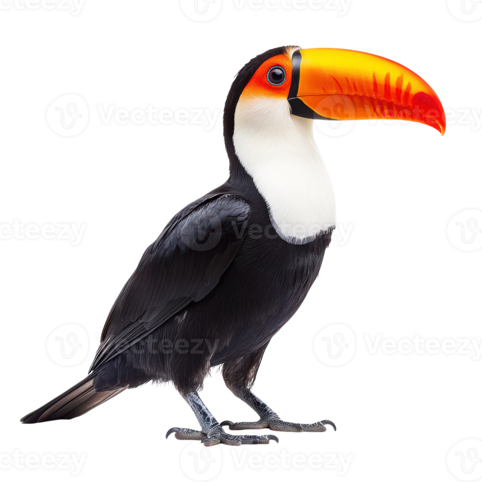 Vibrant Toucan Bird on transparent background. png