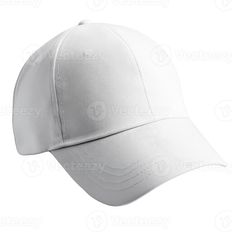 White Cap OnWhite on transparent background. png