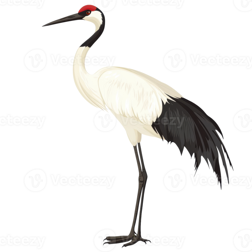 Crane Bird on transparent background. png