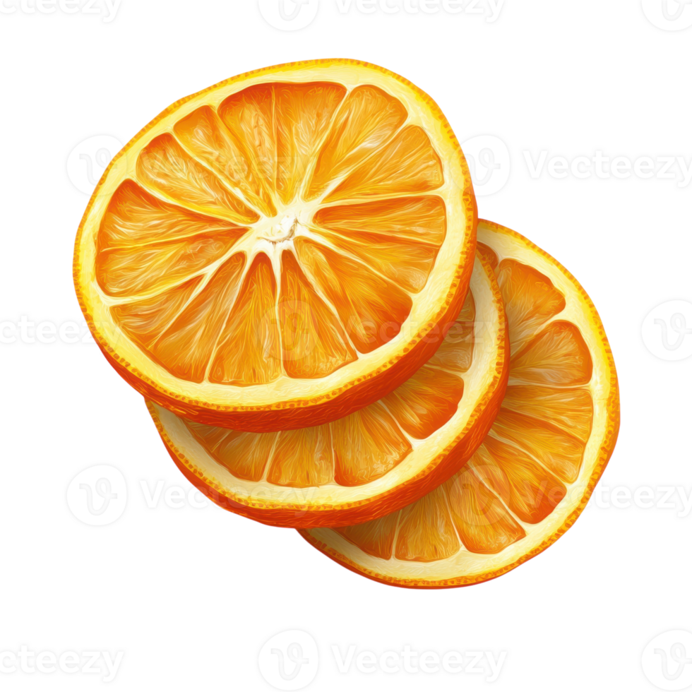 Dried Orange Slices on transparent background. png