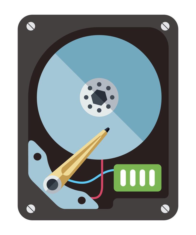 colored computer hard drive icon on white background vector