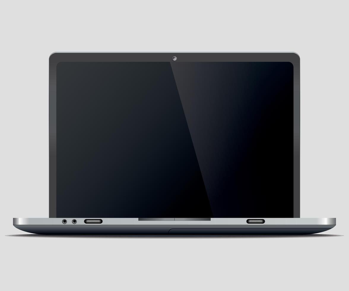 laptop notebook open on white background vector