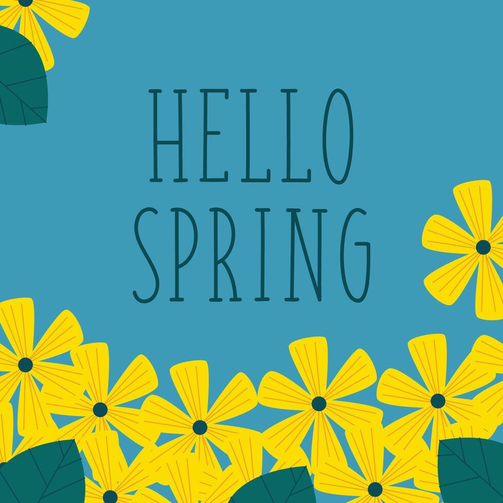 Hello spring i am comming greeting card illustration vector