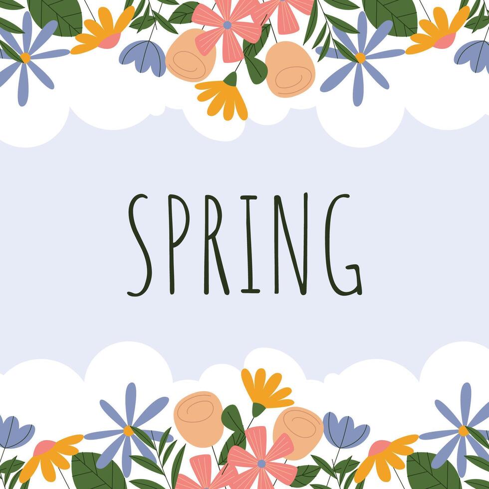 Spring time greeting card illustration vector