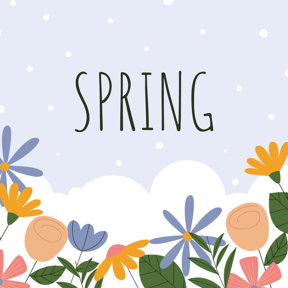 Welcome art spring greeting card illustration vector