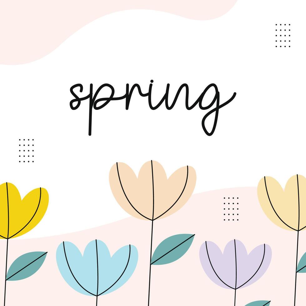 Welcome spring greeting card background vector