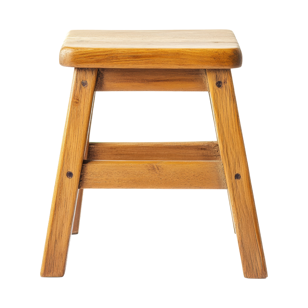 Small wooden step stool chair png