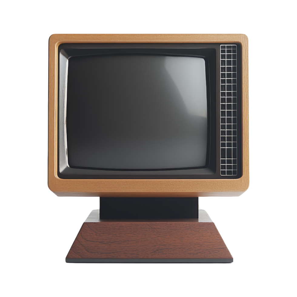 Vintage old monitor display isolated png