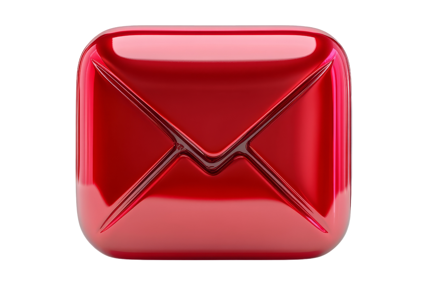 Shiny red email icon graphic design png