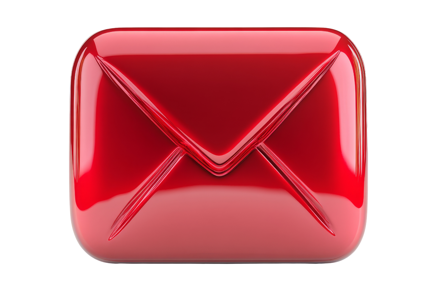 Shiny red email icon design graphic isolated view png