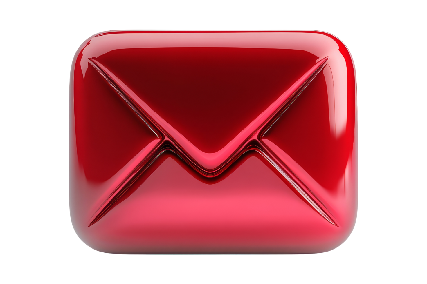 Shiny red email icon isolated design graphic art png