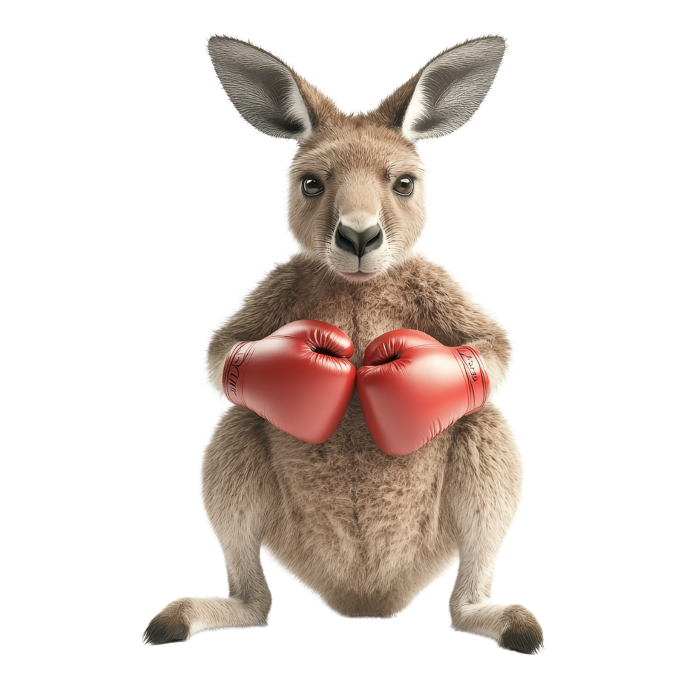 Boxing kangaroo portrait studio animal photography png