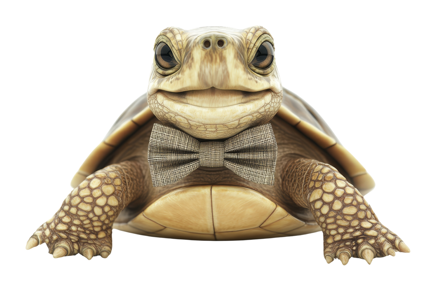 Turtle in bowtie studio animal portrait fun close-up png