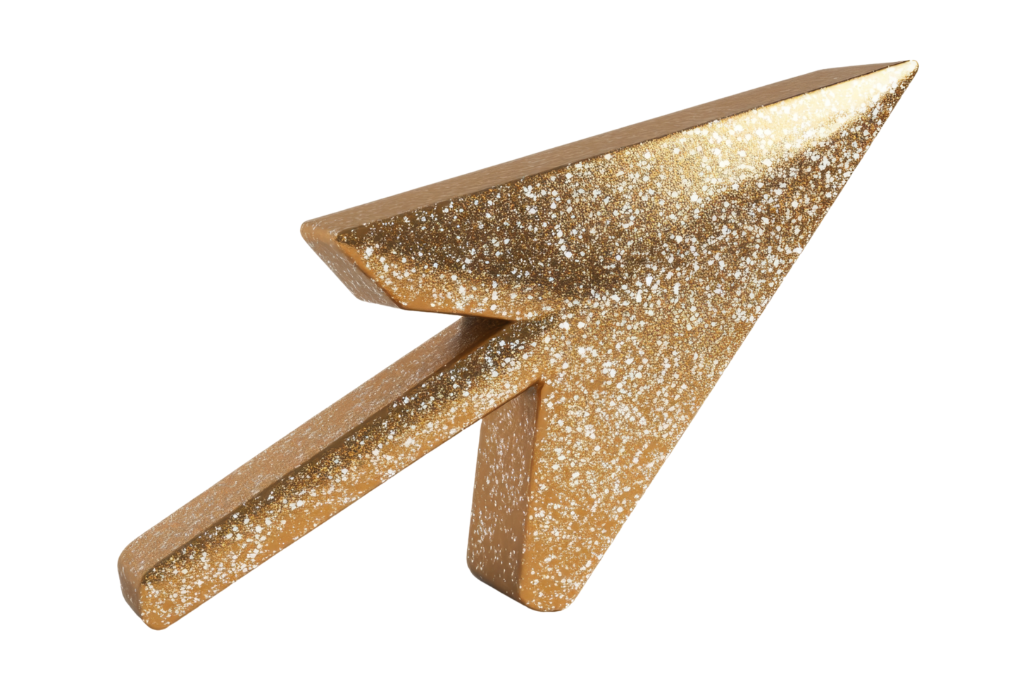 Glittering golden arrow pointer creative studio image png