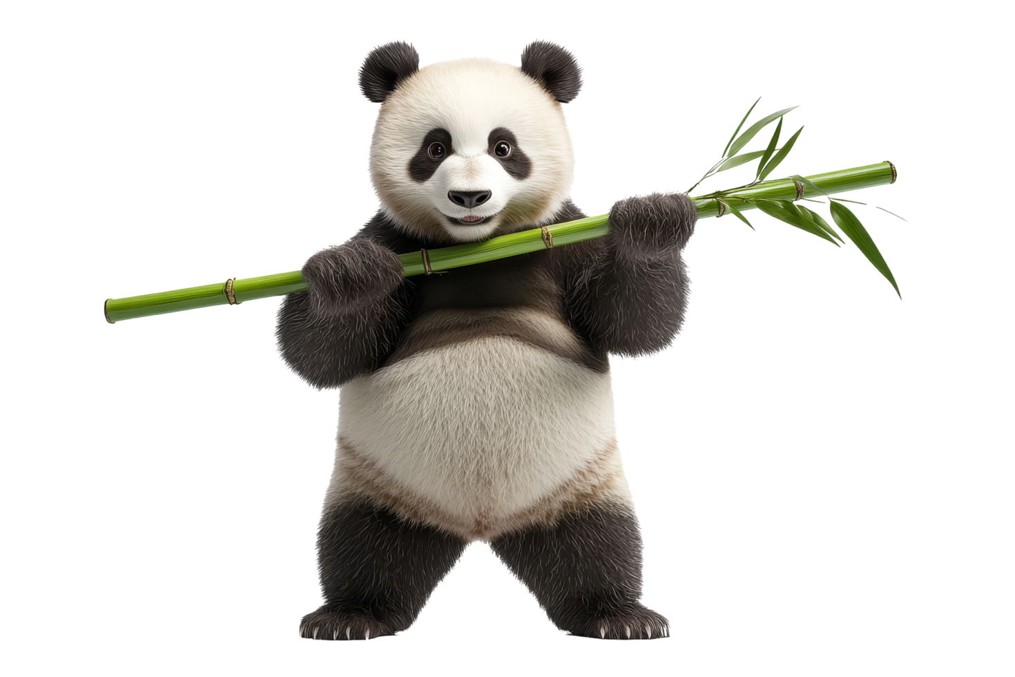 Panda eating bamboo zoo animal portrait outdoor close-up png