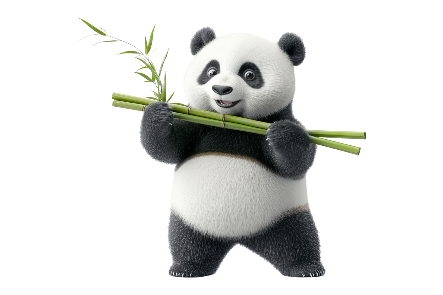 Panda eating bamboo wildlife scene nature close-up png