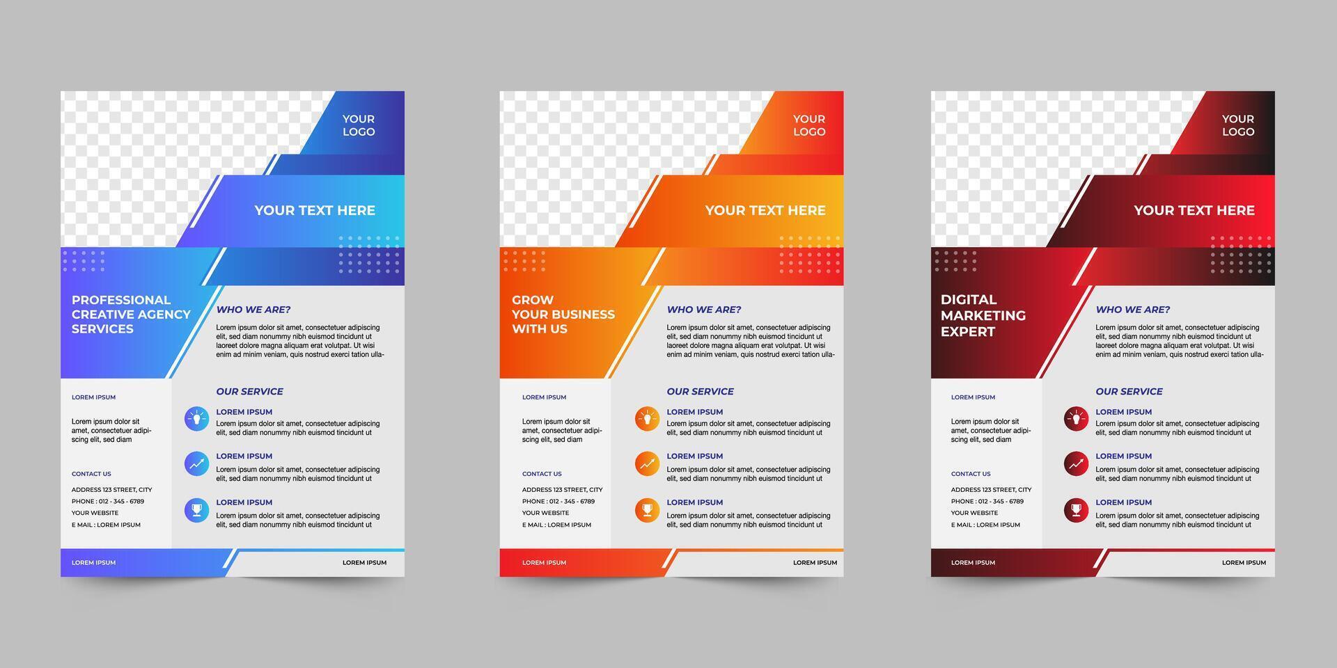 Business flyer template for effective business promotions. A4 size vector