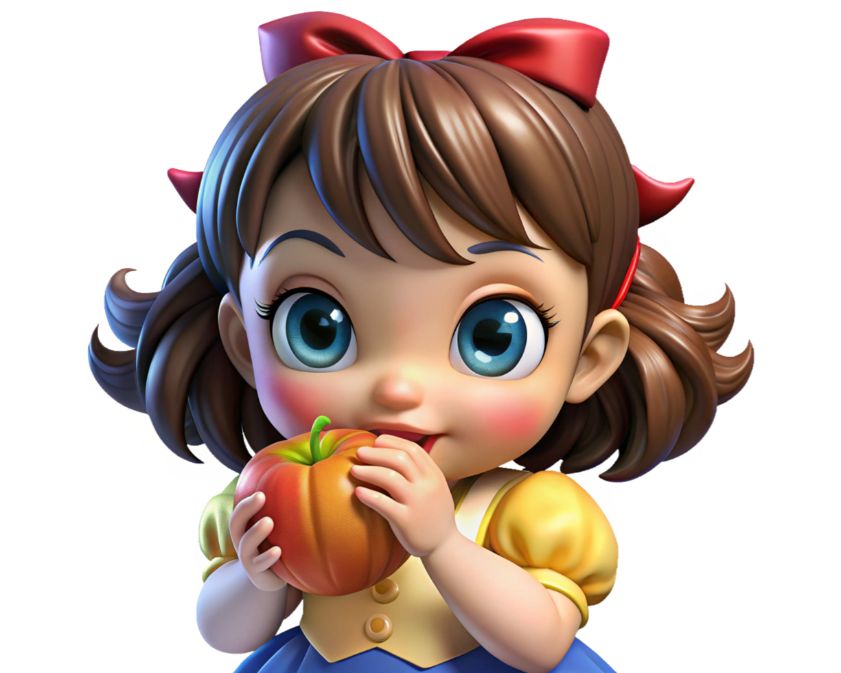 Joyful child taking a bite of an apple png