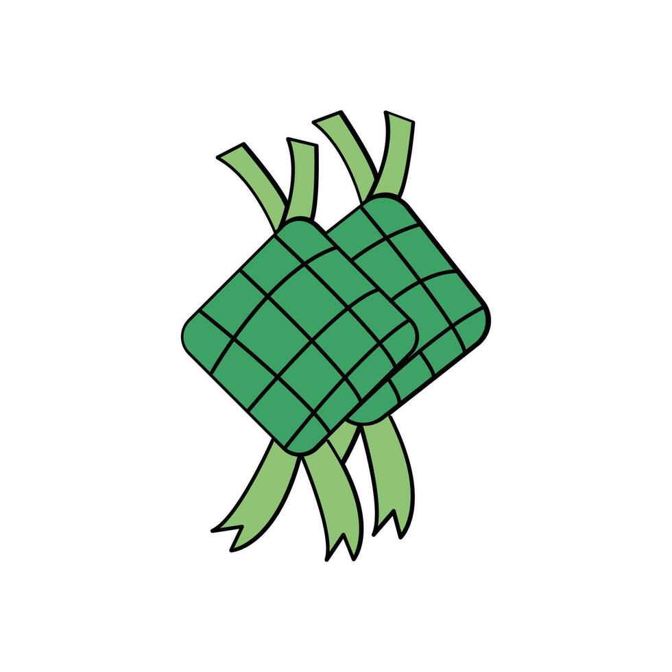 ketupat icon flat style vector