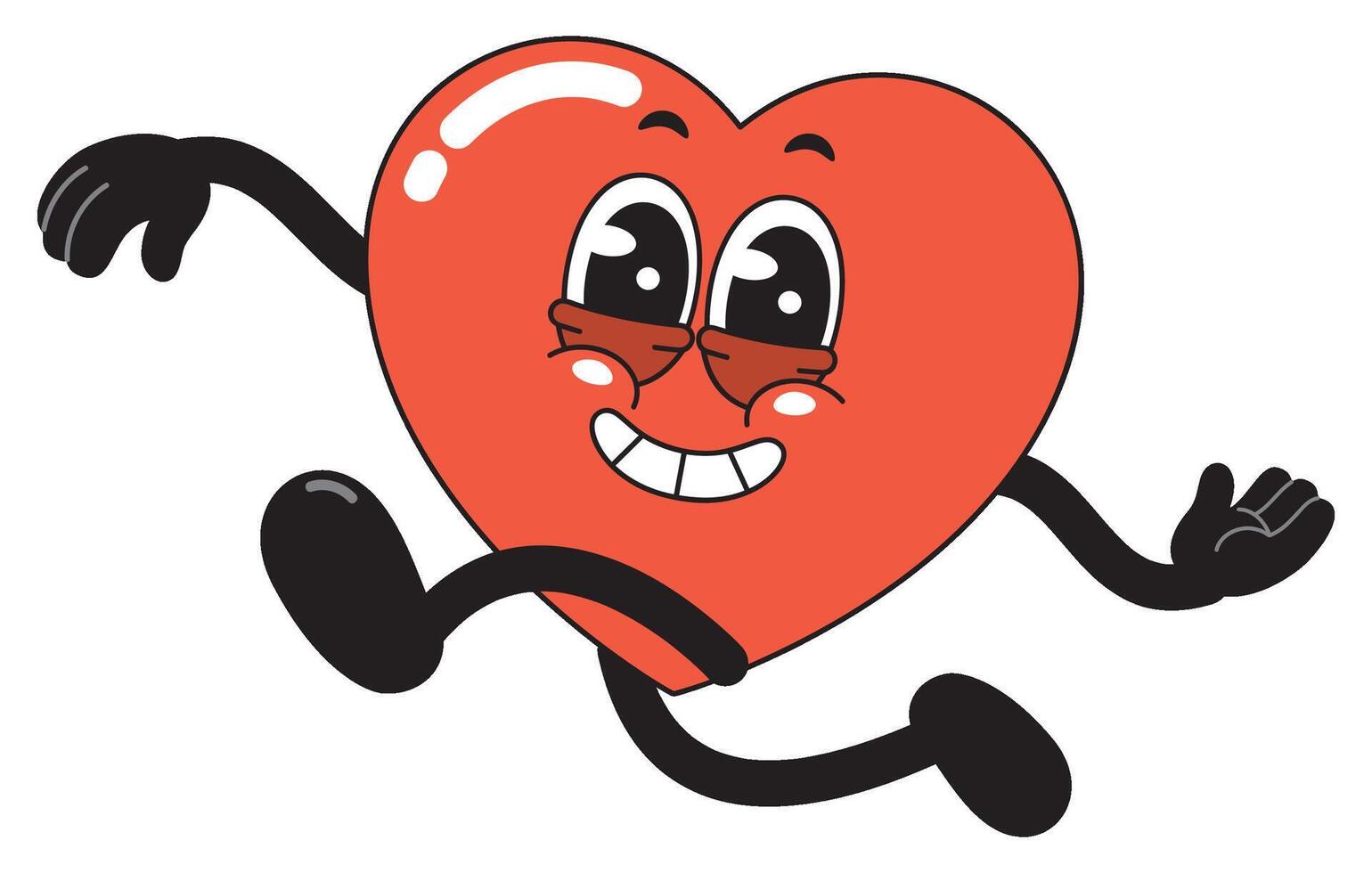 Cartoon illustration of Playful Heart Character vector
