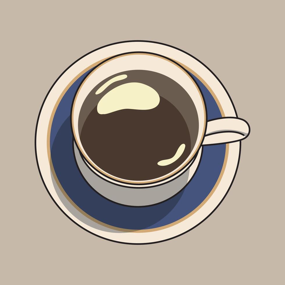 Flat illustration of a cup of coffee or tea vector