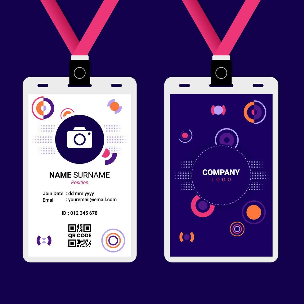 ID Card Design with Abstract Shape Composition, Perfect for Technology Theme or Creative Project vector