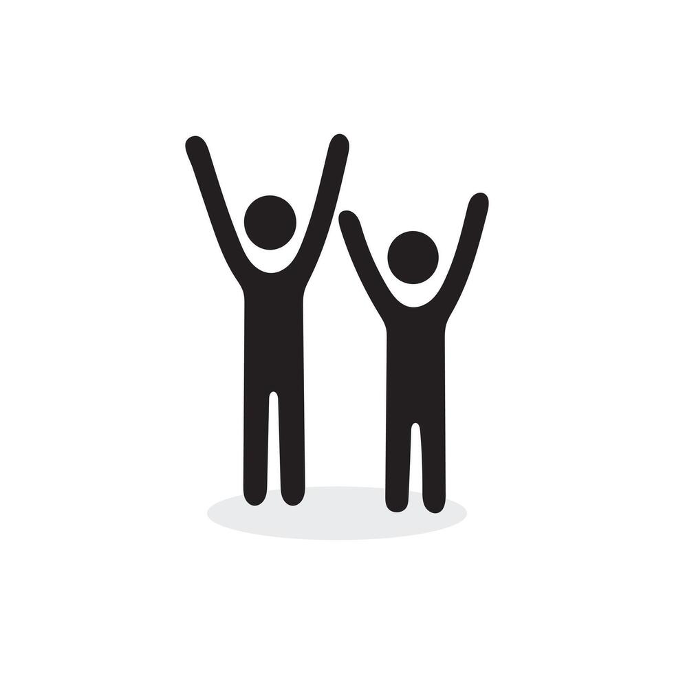 happy children cheering hands. vector