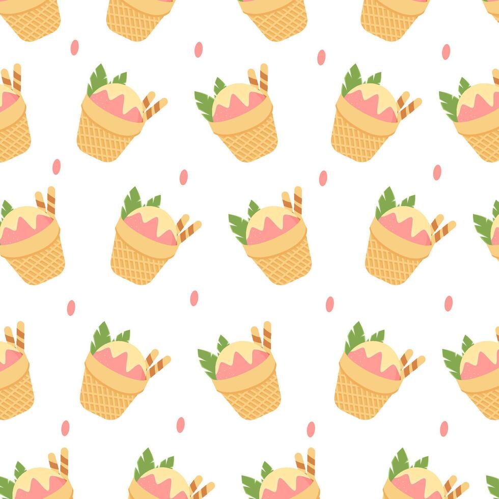 Whimsical Ice Cream Bowls Design Perfect for Summer Themed Patterns vector