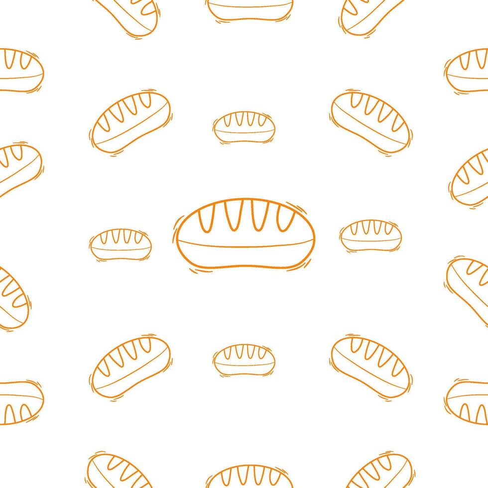 bread seamless pattern. simple bread pattern. bread with line style for your background pattern. seamless pattern of bread for your food packaging background vector