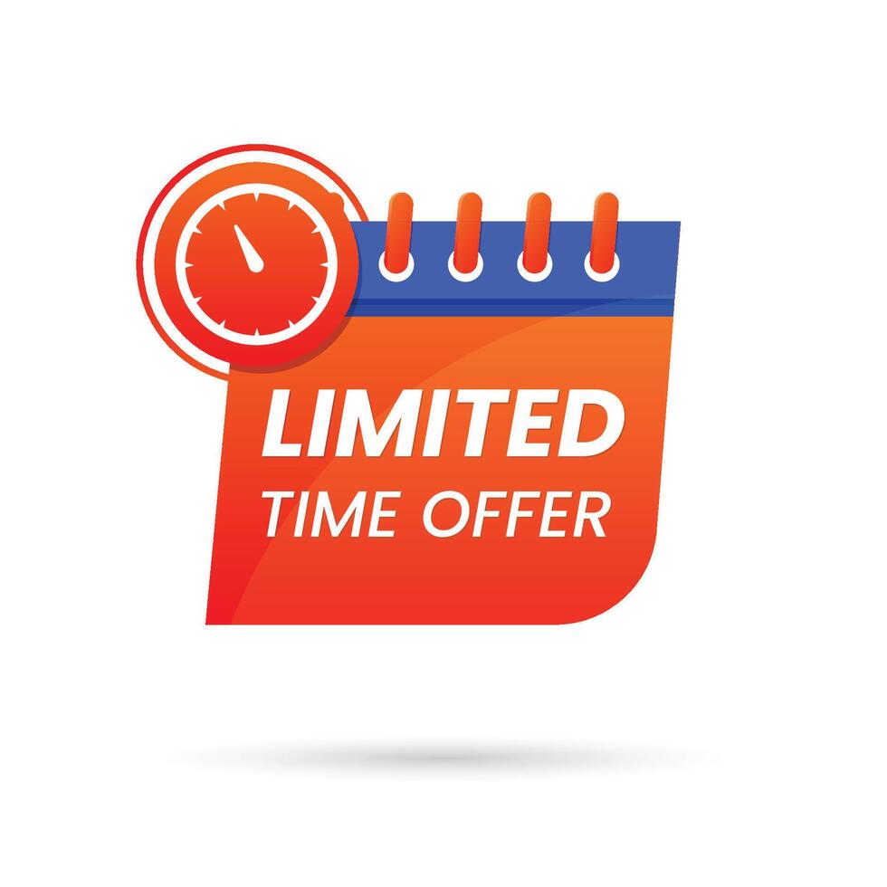 limited time offer festive background with clock design vector