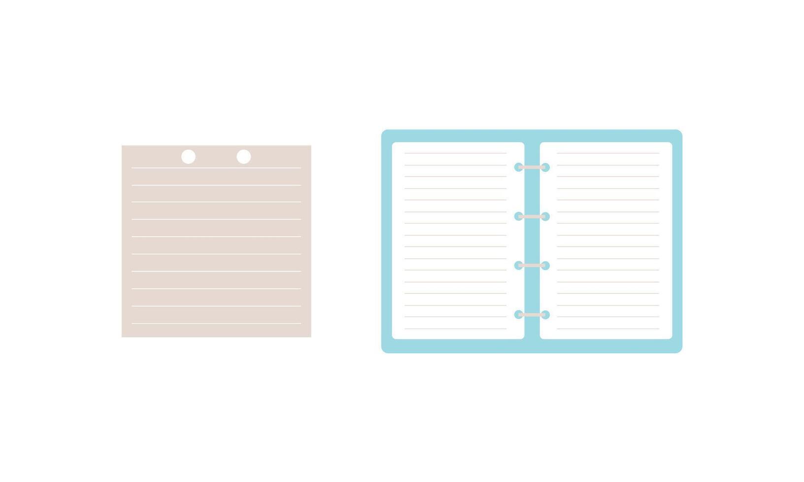 Notebook Set . Office Personal Dairy Notepad. vector