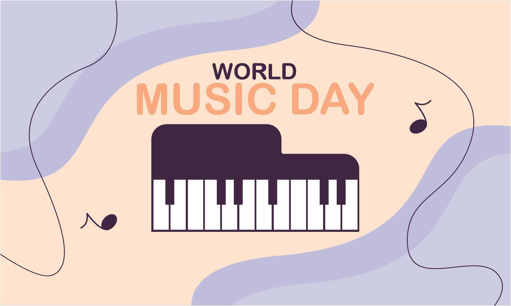 Flat design world music day background with instruments vector