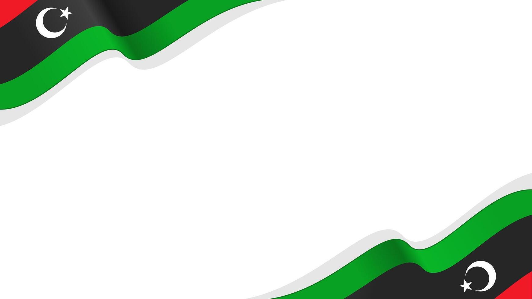 Waving flag of Libya frame. for national day poster design vector
