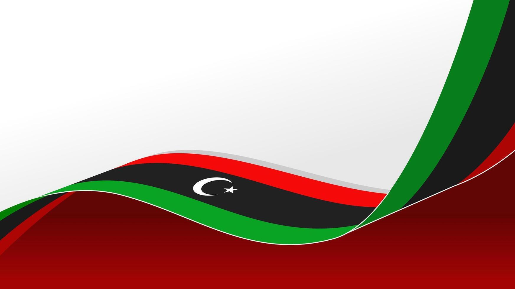 Wavy flag of Libya. for national day poster design vector