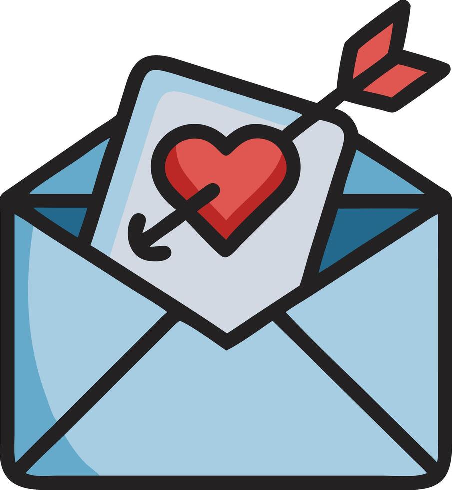 Envelope Pierced By Cupid Arrow Stylish Icon vector