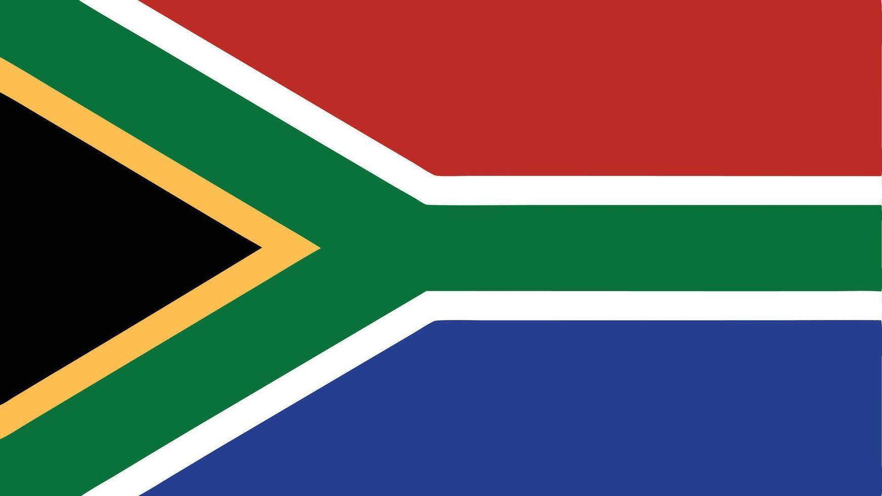 Flat South African Flag Design with Vibrant Y-Shape Pattern vector
