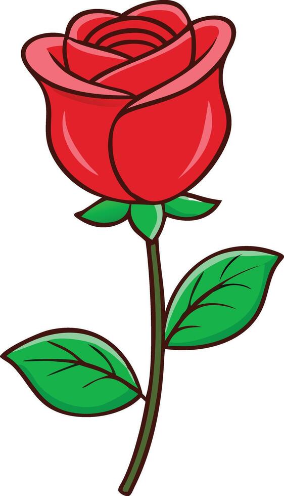 Rosebud Icon With Green Stem Soft Romantic Glow vector