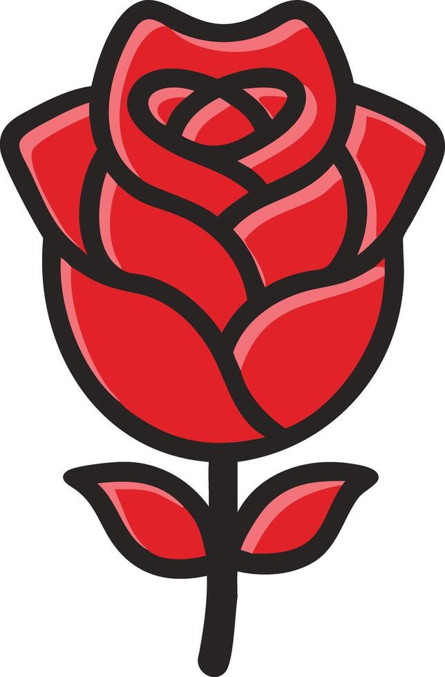 Blooming Rose Icon Classic Elegance Valentine Design vector