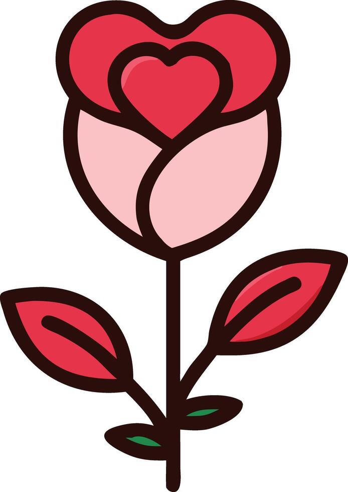 Rose Petals Forming Heart Shape Romantic Touch vector