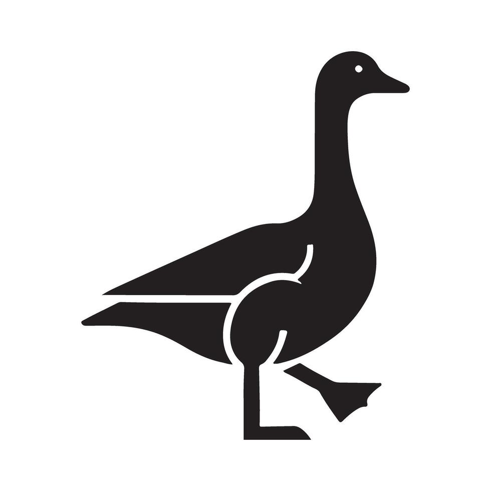Walking Goose Silhouette Illustration for Farm and Nature Designs vector