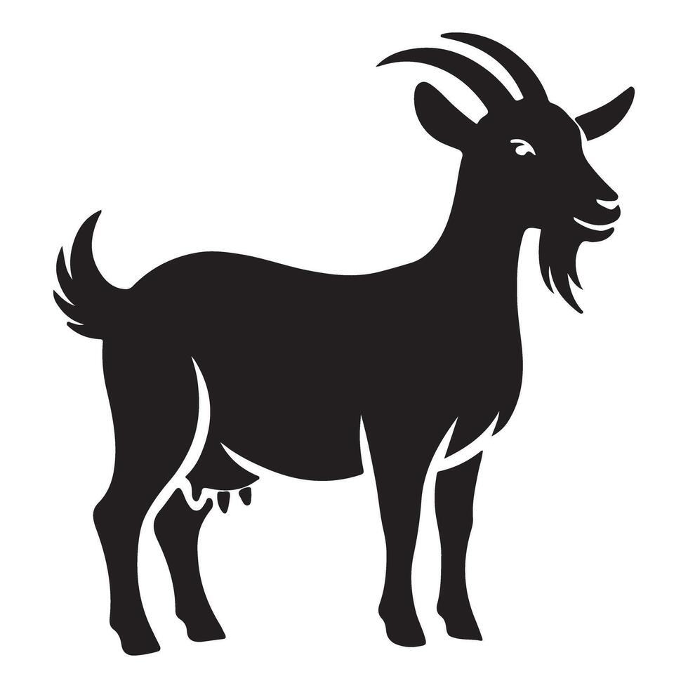 Farm Animal Goat Silhouette Illustration for Agriculture and Rural Designs vector