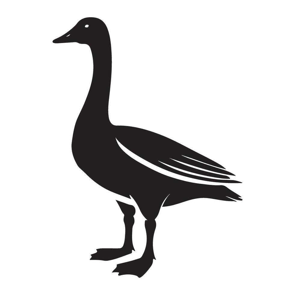 Goose Silhouette Illustration A Simple Black and White Design vector