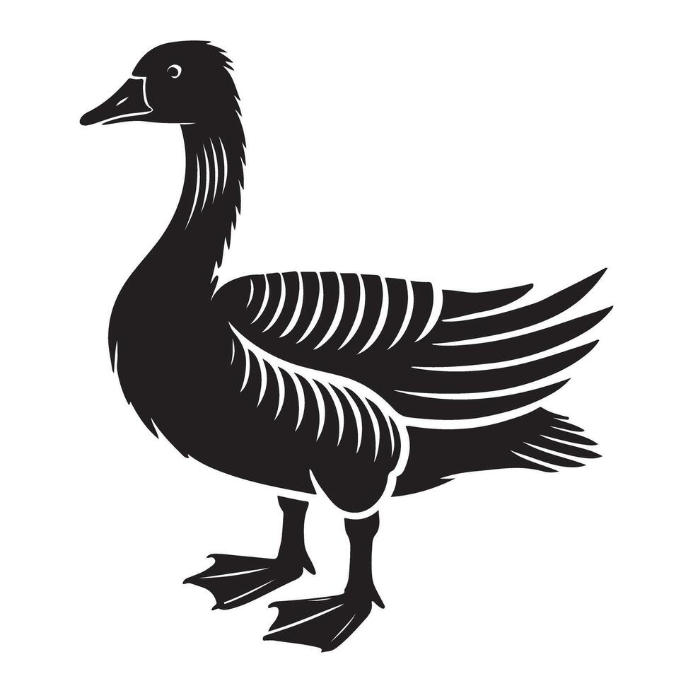Goose Silhouette Illustration A Classic Bird Graphic vector