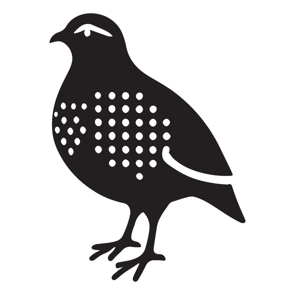 Charming Quail Bird Silhouette Illustration vector